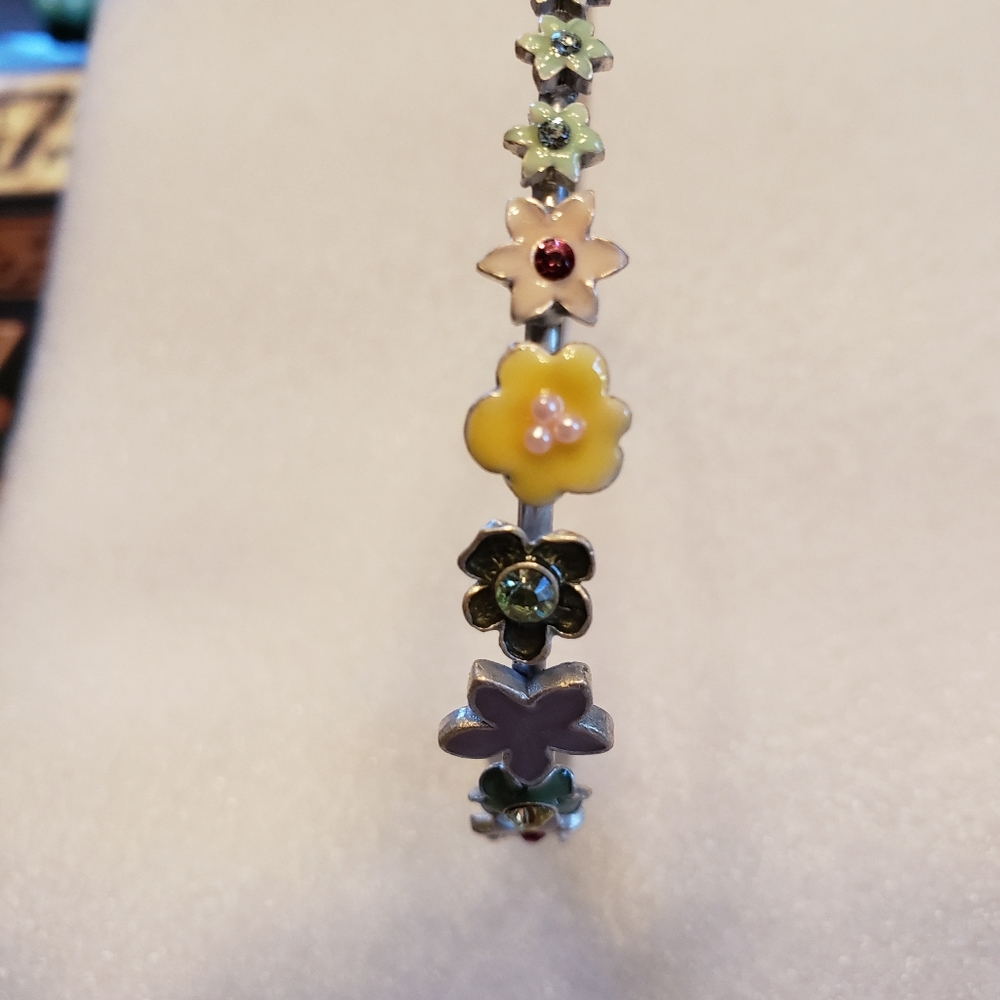 Floral 2 1/2" Hoop Earrings Cute! New